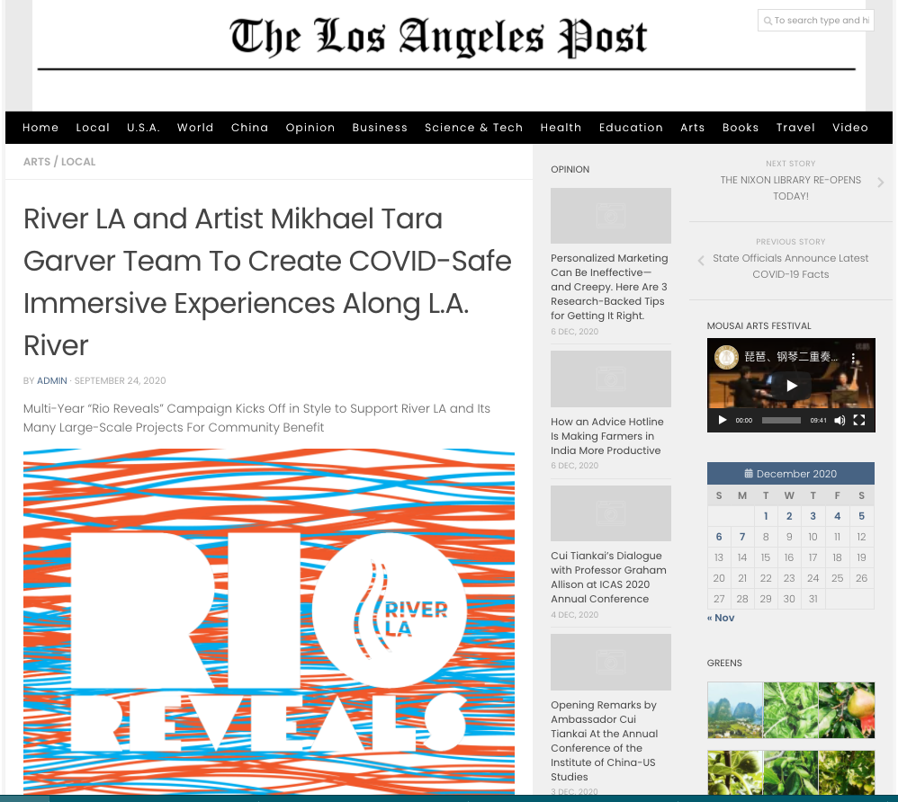 River LA and Artist Mikhael Tara Garver Team To Create COVID-Safe Immersive Experiences Along L.A. River – The Los Angeles Post 2020-12-07 16-25-10.png